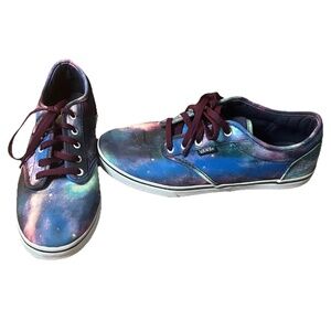 VANS Atwood Cosmic Galaxy Women's Size 7.5 Canvas Print Low Skate Shoes Sneakers